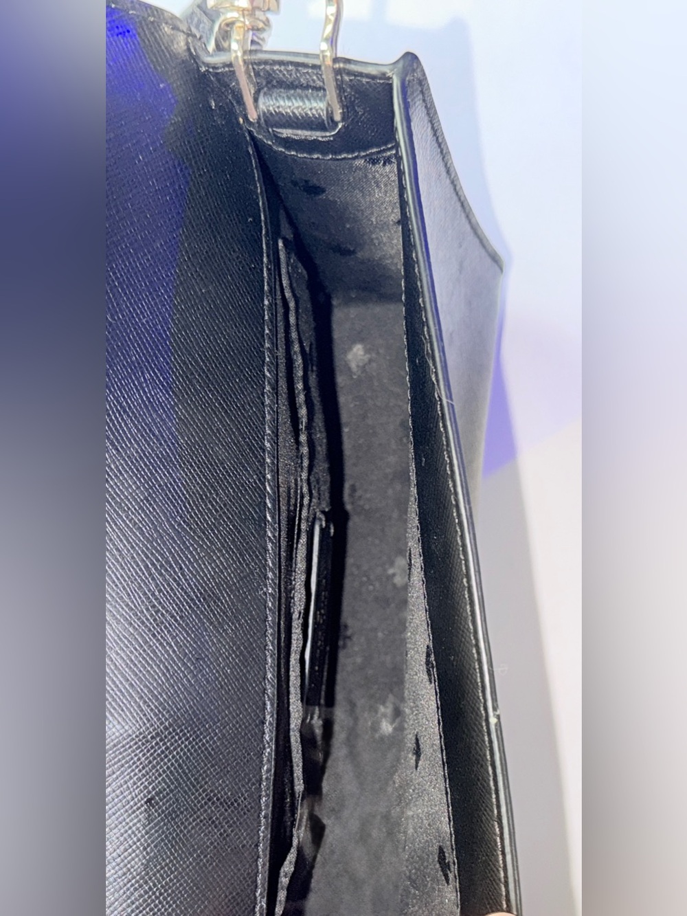 kate spade Black Leather Purse with Gold Chain Detail - Picture 3 of 5
